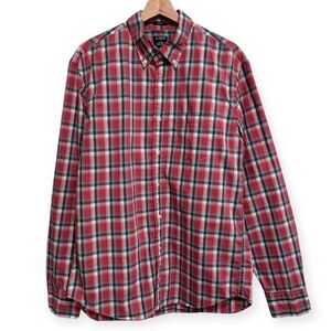 J. Crew Factory Plaid Stretch Button Down Shirt Large
